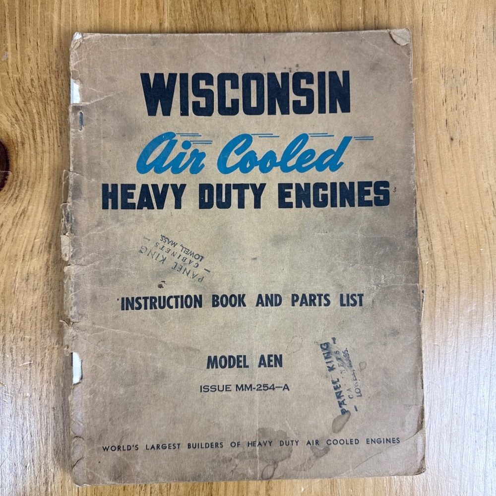 VINTAGE WISCONSIN AIR COOLED HEAVY DUTY ENGINES ABS INSTRUCTION BOOK &PARTS LIST